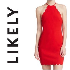 Likely Red Scalloped Halter Dress - NWT